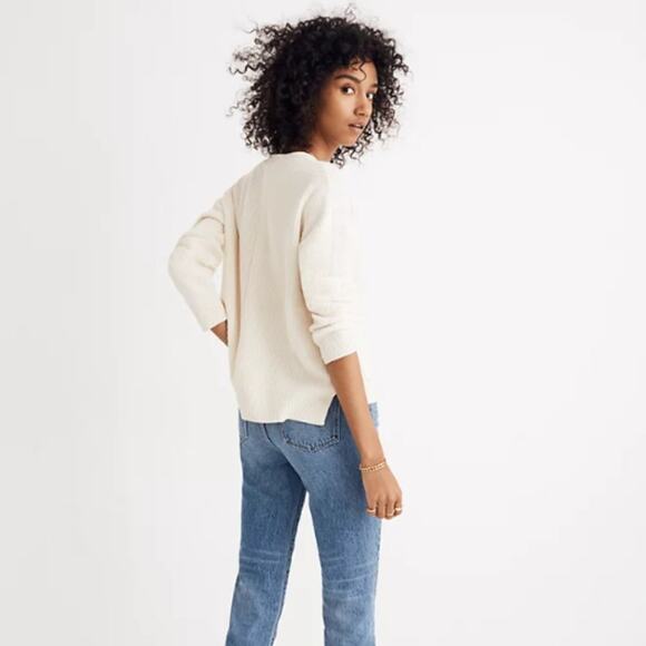 Madewell Patch Pocket Cream Pullover Sweater - Picture 2 of 7